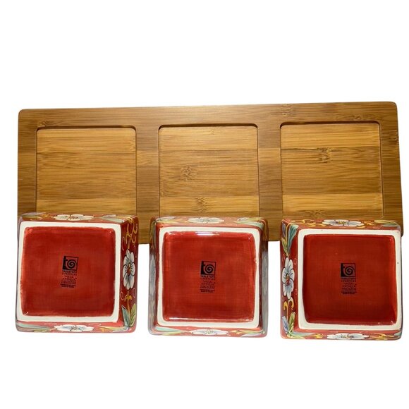 Tabletops Lifestyles Villa Antiqua 4-Piece Hand-Painted Condiment Set - Picture 5 of 8